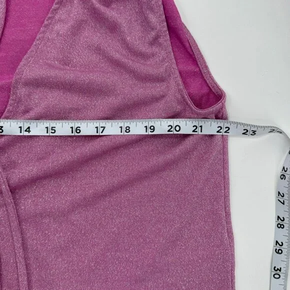 Free People Women's XS Sparkly Pink Metallic Crop Top With Adjustable Ties - Picture 10 of 12